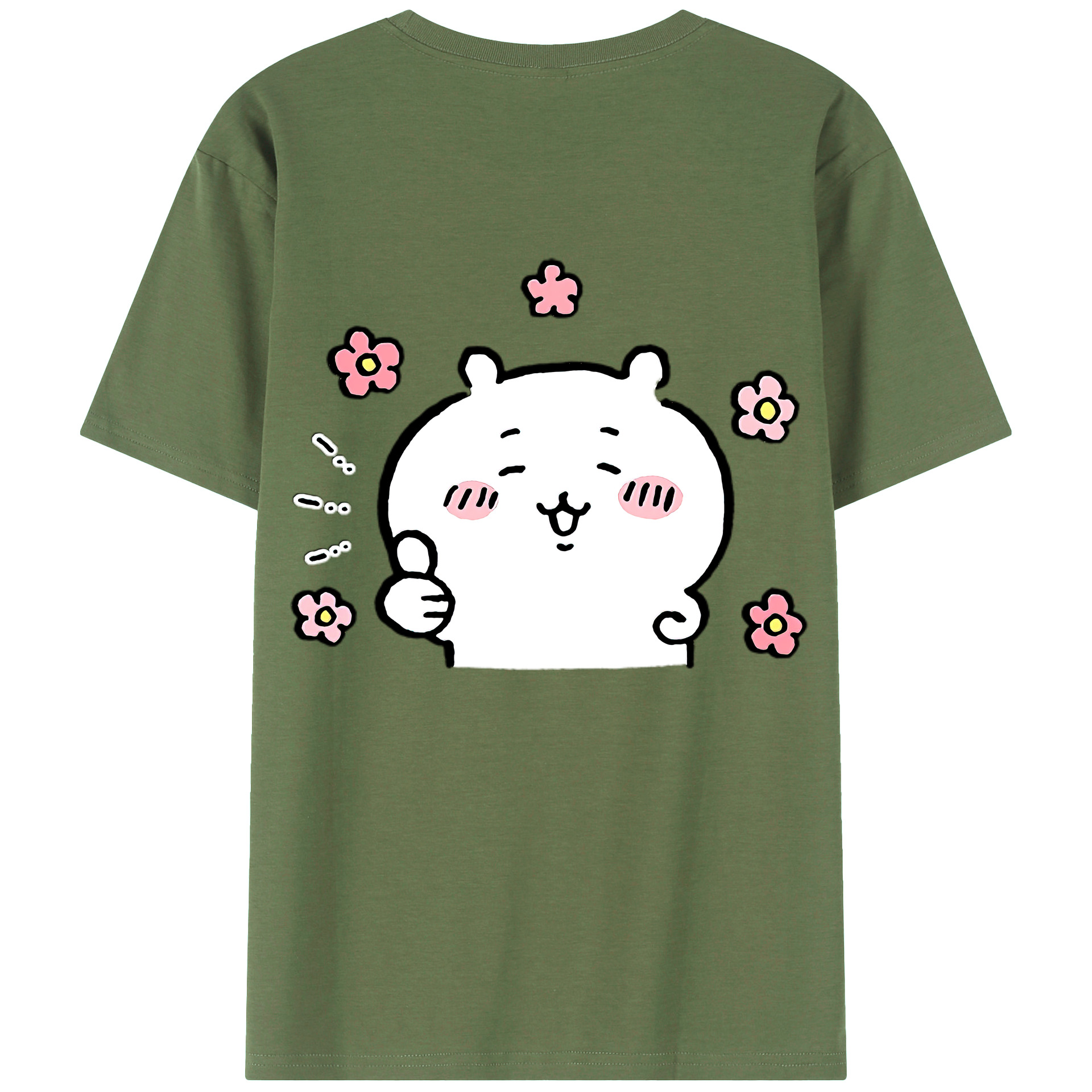 （画像用） ちいかわ ちいかわ Chii-kawa chiikawa 綿100％ メンズ半袖Tシャツ（バックプリント） 通気性